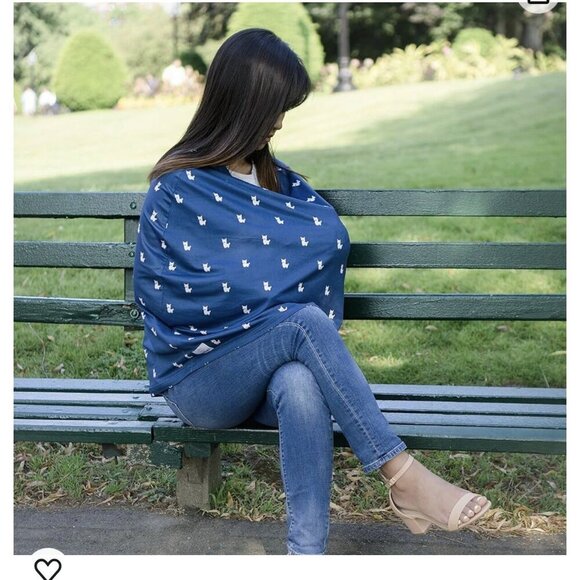 Alpy Baby Car Seat and Nursing Cover Up Navy With Llamas - Picture 2 of 6